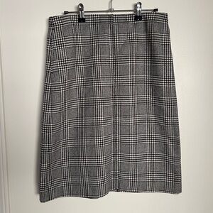 J.Crew Classic Black and White Plaid Skirt
